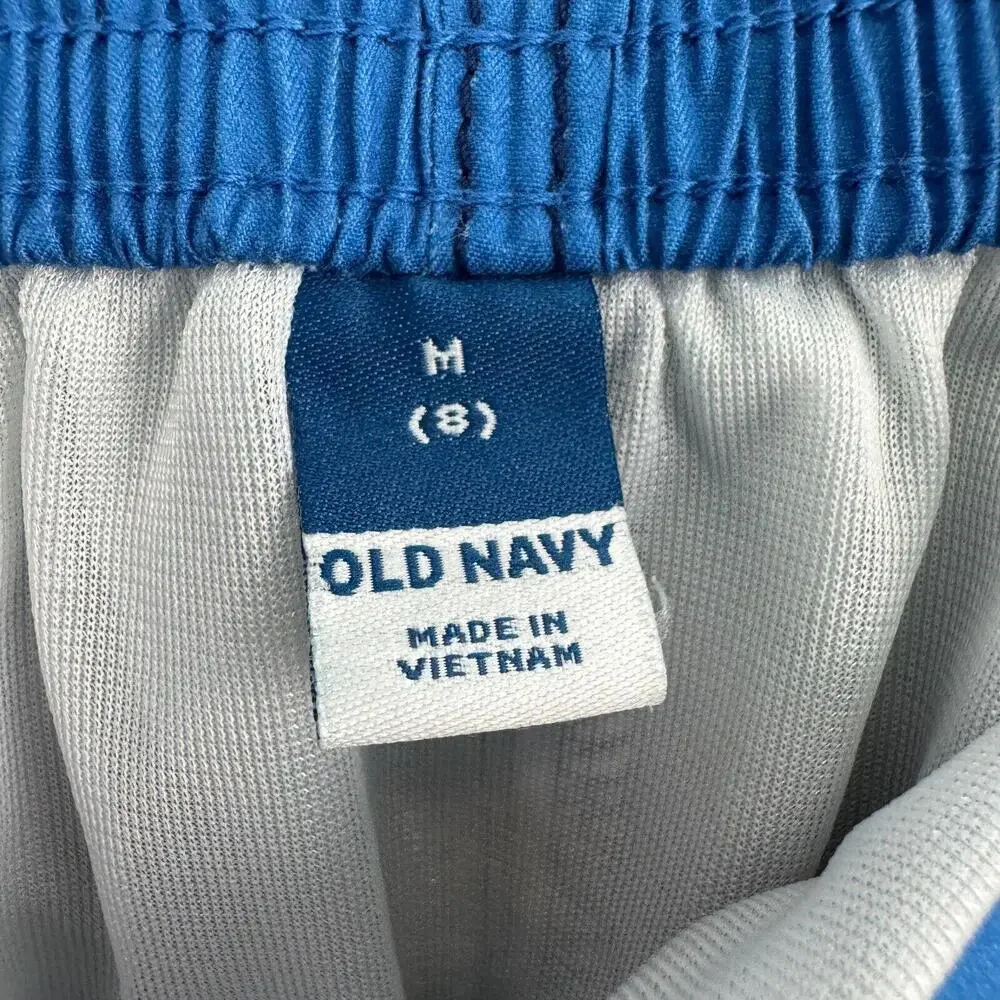 Old Navy Boy’s Size Medium 8 Blue Shark Graphic Printed Swim Board Shorts